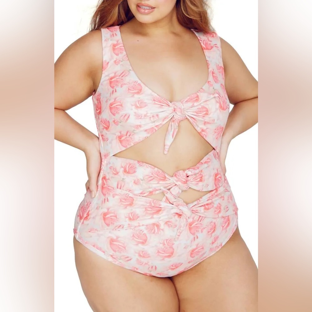 Alpine Butterfly Goddess One-Piece Swimsuit Floral Cutout One Piece